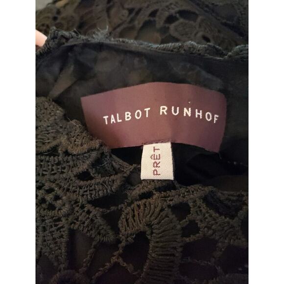 Talbot Runhof Lace Cocktail Dress Black White Embellishment Sz S Small (a - Picture 8 of 9